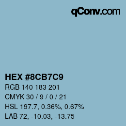 カラーコード: HEX #8CB7C9 | qconv.com