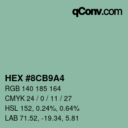 Farbcode: HEX #8CB9A4 | qconv.com