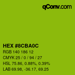 Color code: HEX #8CBA0C | qconv.com