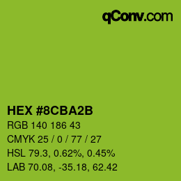 颜色代码: HEX #8CBA2B | qconv.com