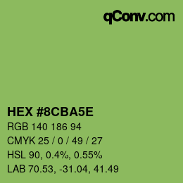 Color code: HEX #8CBA5E | qconv.com