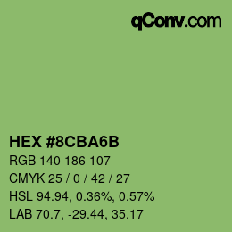 Color code: HEX #8CBA6B | qconv.com