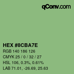 Farbcode: HEX #8CBA7E | qconv.com