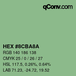 Color code: HEX #8CBA8A | qconv.com