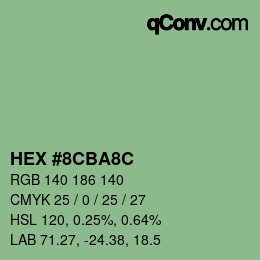 Color code: HEX #8CBA8C | qconv.com
