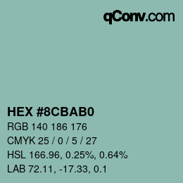Color code: HEX #8CBAB0 | qconv.com