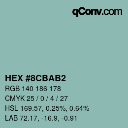 Color code: HEX #8CBAB2 | qconv.com