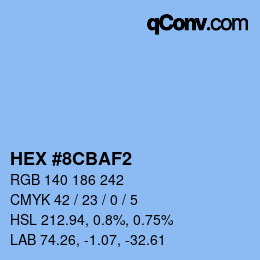 カラーコード: HEX #8CBAF2 | qconv.com