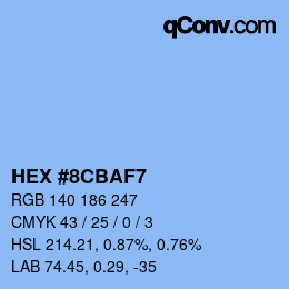 Color code: HEX #8CBAF7 | qconv.com