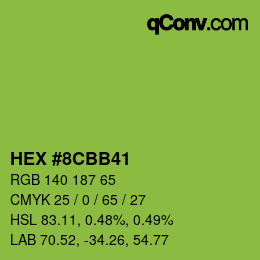 Color code: HEX #8CBB41 | qconv.com