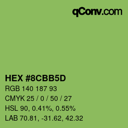 Farbcode: HEX #8CBB5D | qconv.com