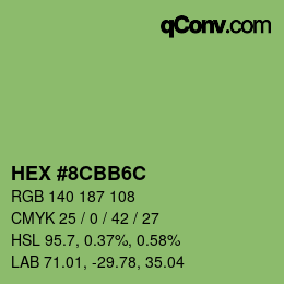 Color code: HEX #8CBB6C | qconv.com