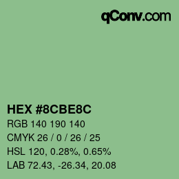 Color code: HEX #8CBE8C | qconv.com