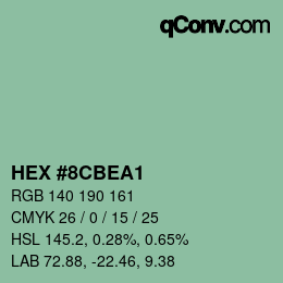 Color code: HEX #8CBEA1 | qconv.com