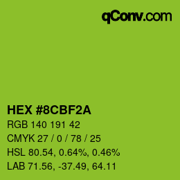 Color code: HEX #8CBF2A | qconv.com