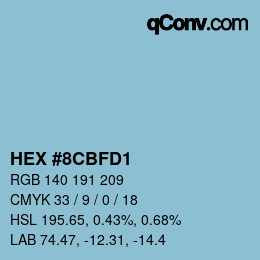 Color code: HEX #8CBFD1 | qconv.com