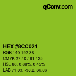Color code: HEX #8CC024 | qconv.com