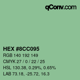 颜色代码: HEX #8CC095 | qconv.com
