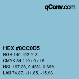 Código de color: HEX #8CC0D5 | qconv.com