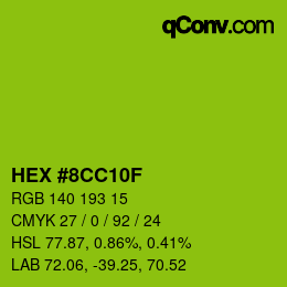 Color code: HEX #8CC10F | qconv.com