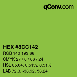 カラーコード: HEX #8CC142 | qconv.com