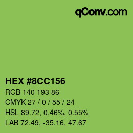カラーコード: HEX #8CC156 | qconv.com
