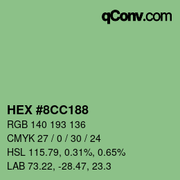 Color code: HEX #8CC188 | qconv.com