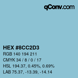 Color code: HEX #8CC2D3 | qconv.com