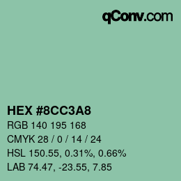 カラーコード: HEX #8CC3A8 | qconv.com