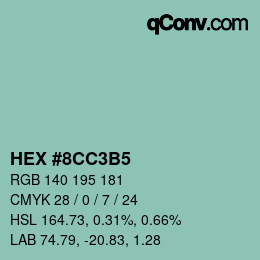 Color code: HEX #8CC3B5 | qconv.com