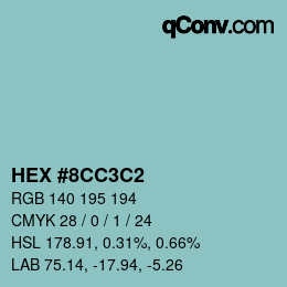 Color code: HEX #8CC3C2 | qconv.com