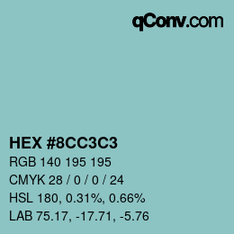 Color code: HEX #8CC3C3 | qconv.com