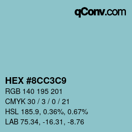 Color code: HEX #8CC3C9 | qconv.com