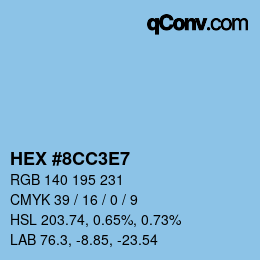 Color code: HEX #8CC3E7 | qconv.com