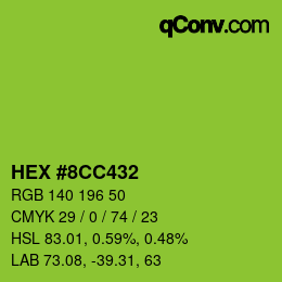 Color code: HEX #8CC432 | qconv.com