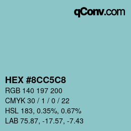 Color code: HEX #8CC5C8 | qconv.com