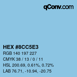 カラーコード: HEX #8CC5E3 | qconv.com