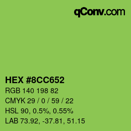 Color code: HEX #8CC652 | qconv.com