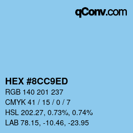 Color code: HEX #8CC9ED | qconv.com
