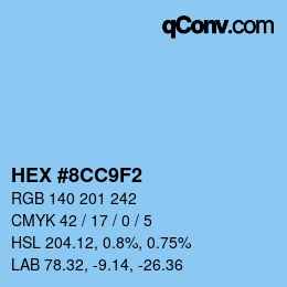 Color code: HEX #8CC9F2 | qconv.com