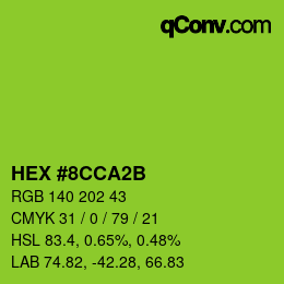 颜色代码: HEX #8CCA2B | qconv.com