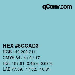 Color code: HEX #8CCAD3 | qconv.com