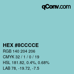 Color code: HEX #8CCCCE | qconv.com