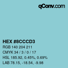 Color code: HEX #8CCCD3 | qconv.com