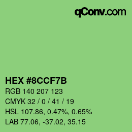 カラーコード: HEX #8CCF7B | qconv.com