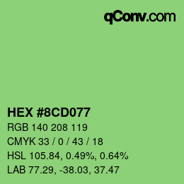 颜色代码: HEX #8CD077 | qconv.com