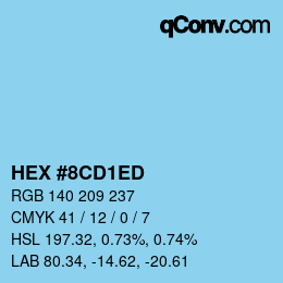 Color code: HEX #8CD1ED | qconv.com