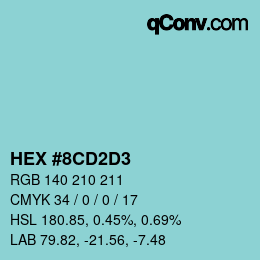 Color code: HEX #8CD2D3 | qconv.com