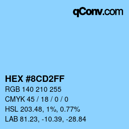 Color code: HEX #8CD2FF | qconv.com