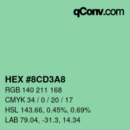 Color code: HEX #8CD3A8 | qconv.com